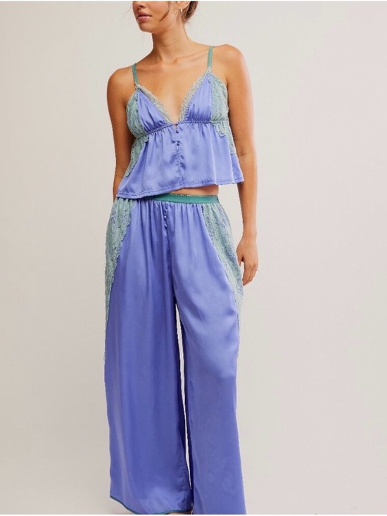 Intimately By Free People Other - Free People Satin Lace Loungewear Set Anywhere With You Viola Combo Size Small